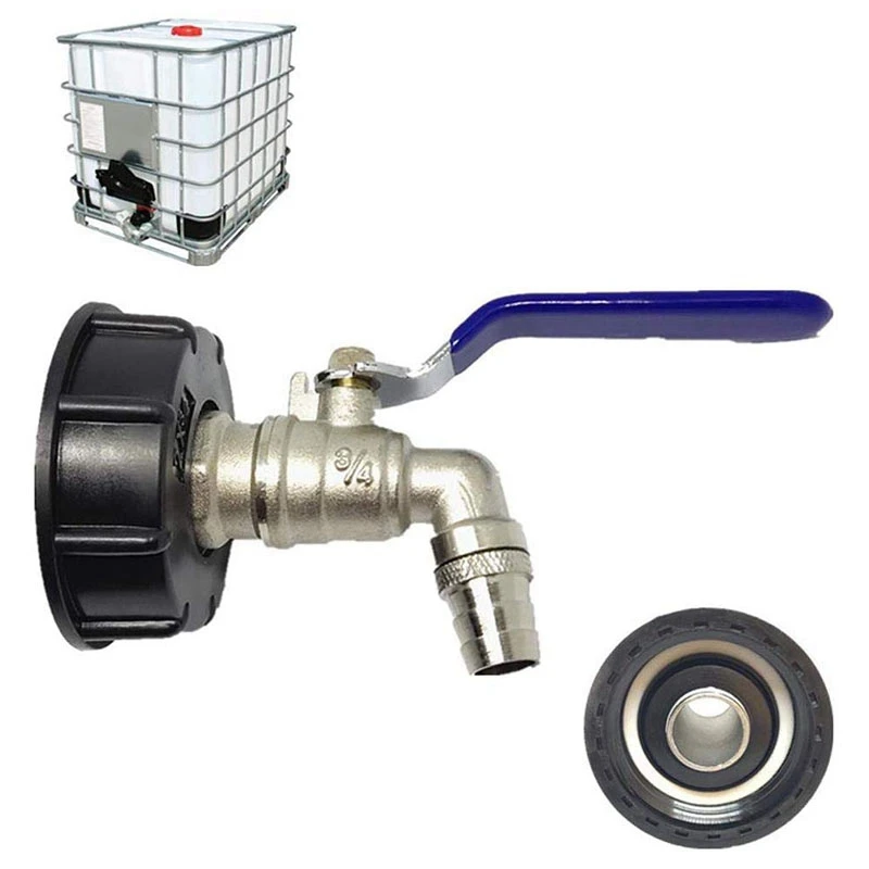 

IBC Ball Outlet Tap Tank 3/4 inch Food Grade Drain Adapter 1000L Tank Rainwater Container Brass Hose Faucet Valve