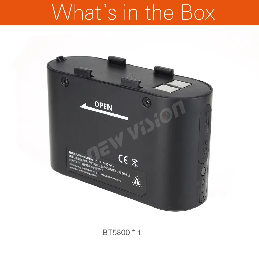 Внешняя вспышка Godox BT5800 быстрая зарядка резервная выходная мощность фотовспышка
