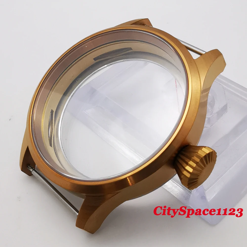 Чехол для часов Corgeut 43 мм с сапфировым покрытием и латунным стерильный циферблат