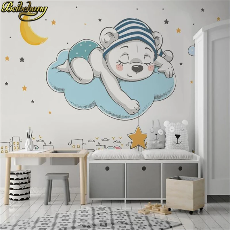 Настенные 3D-обои beibehang на заказ фэнтезийное небо медведь для спальни гостиной