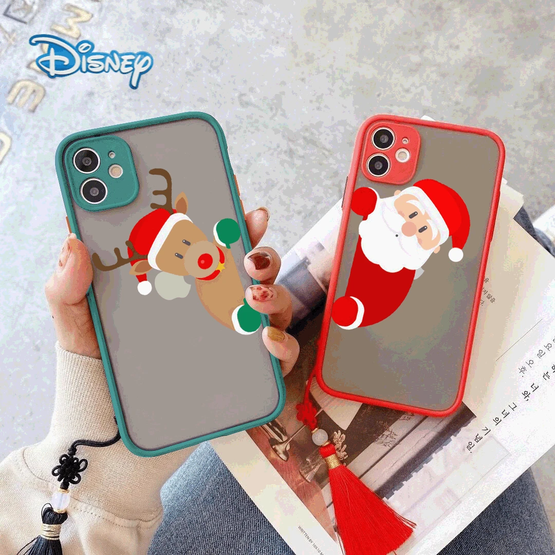 

2021 Christmas Cartoon Mobile Phone Case for iPhone 13 12 11 Pro Max Mini XR XS 7 8 Plus Cute Anti-Fall Cover 2022 New Year Gift