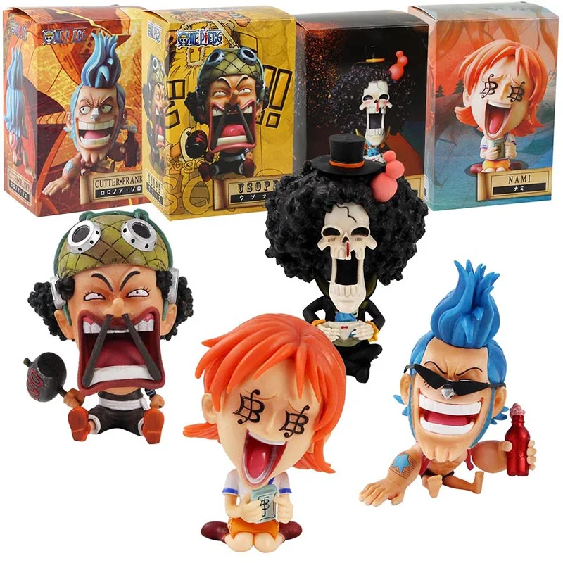 

4Styles Action Figure Usopp Franky Nami Brook Collection Model Toys Q Version Dolls Gift for Children with box