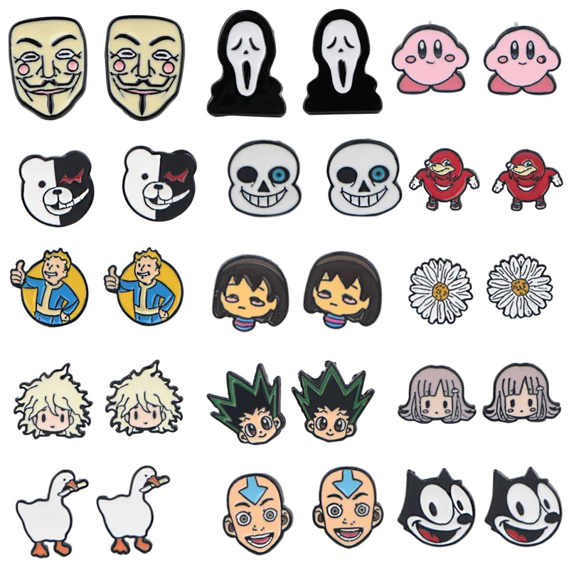 

K2364 1 Pair Anime Boy Girl Cute Animal Earrings Jewelry Lovely Cartoon Piercing Stud Earring for Women Girls Earing Gift