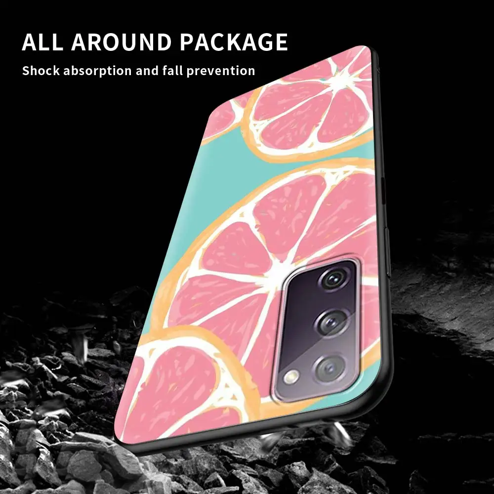 

Strawberry Orange Case For Samsung Galaxy S20 FE S21 S10 S9 Plus S8 Note 20 Ultra 10 Lite 9 8 Soft Phone Cover Coque