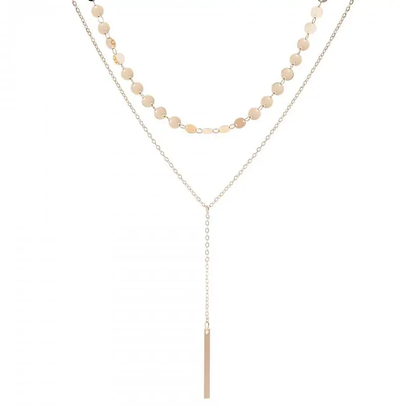 2020 популярное Модное Новое ожерелье для девушек с пайетками подвесной стержень