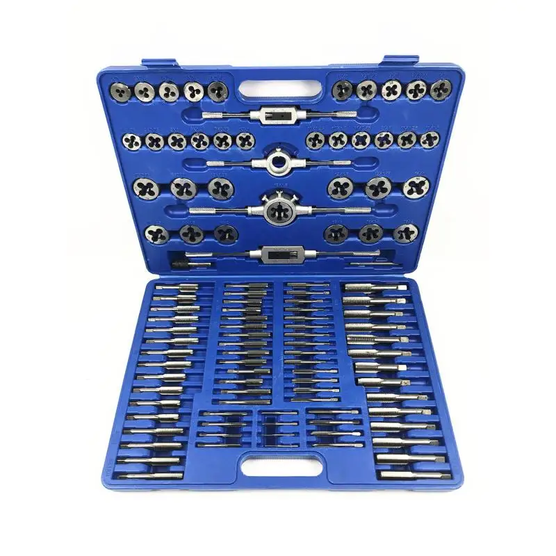 110-Piece Tap Die Set Multifunctional Gripper Combination Wire Tap Wrench Gripper Rack Toolbox