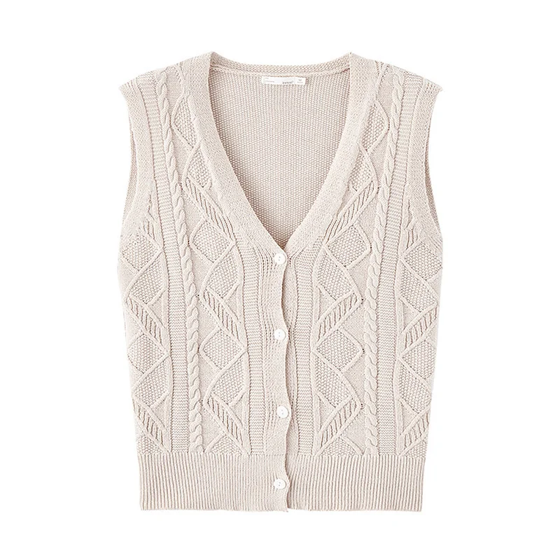 INMAN 2020 весенний однобортный жаккардовый короткий женский свитер без рукавов в