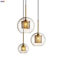 iwhd modern simple glass pendant light dinning living room nordic style pendant lamp hanging lights home lighting luminaire