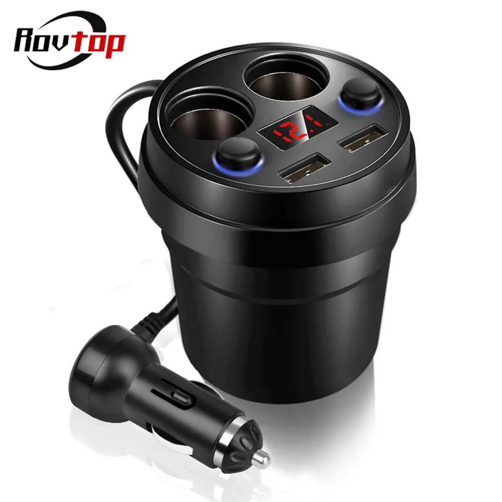 Зарядное устройство в прикуриватель с 2 USB-портами 3 1 А и светодиодным дисплеем