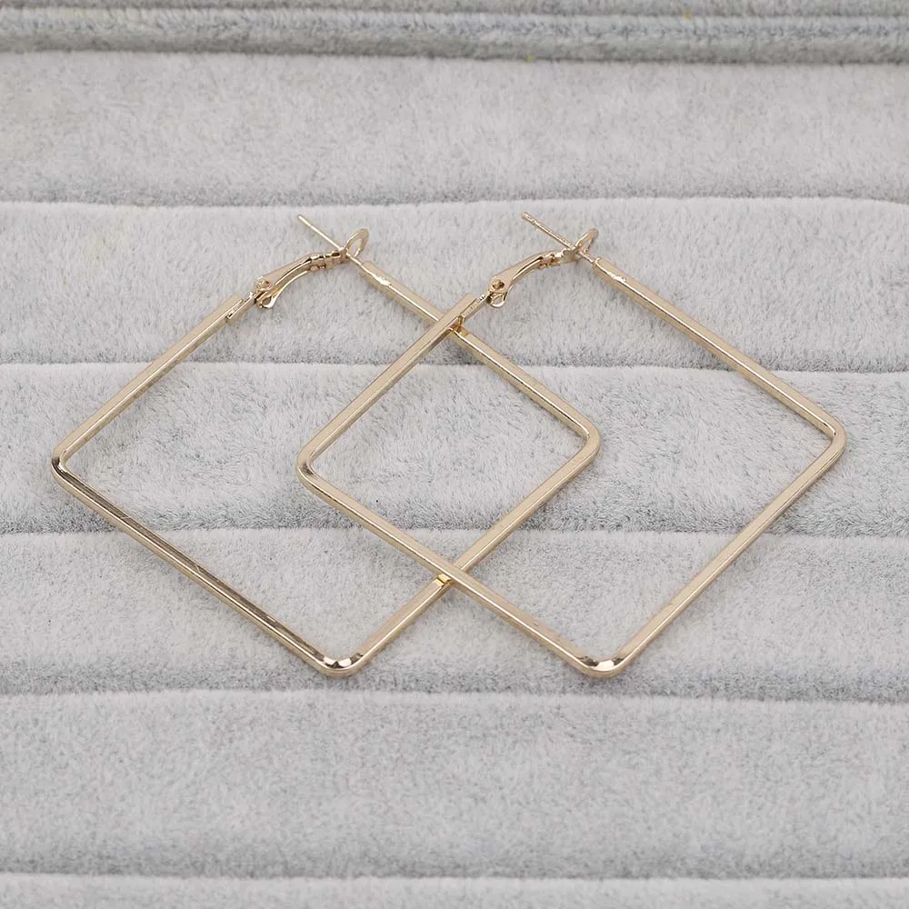 Gold Square BLIJERY/модные серьги-кольца в геометрическом стиле для женщин и девочек, ювелирные изделия в стиле панк, золотые, серебряные цвета, сережки-гвоздики, Femme - Окраска металла: Gold Square