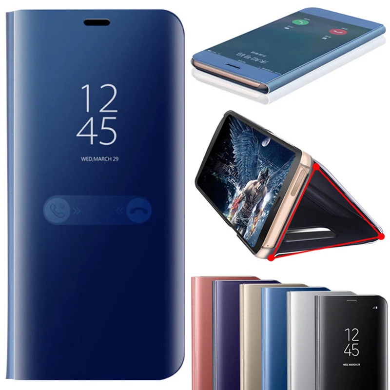 Flip Cover For Huawei P20 P30 P40 Pro Lite Honor 10 9 20 10i 9A 9X 9S 9C 8A 8X 8S P Smart 2019 2020 Mirror Case | Мобильные телефоны