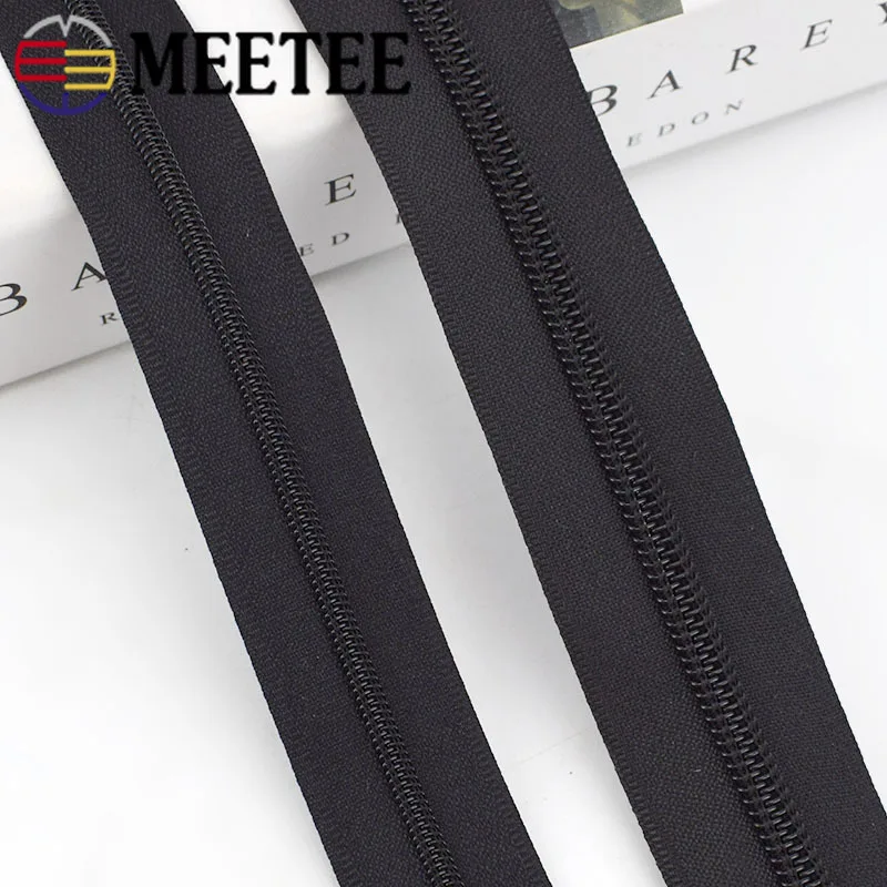 9M 3# 5# Waterproof Zippers Black Invisible Nylon Zipper For Sewing Outdoor Jacket Bags Suitcases Coil Zips DIY Accessories | Дом и сад