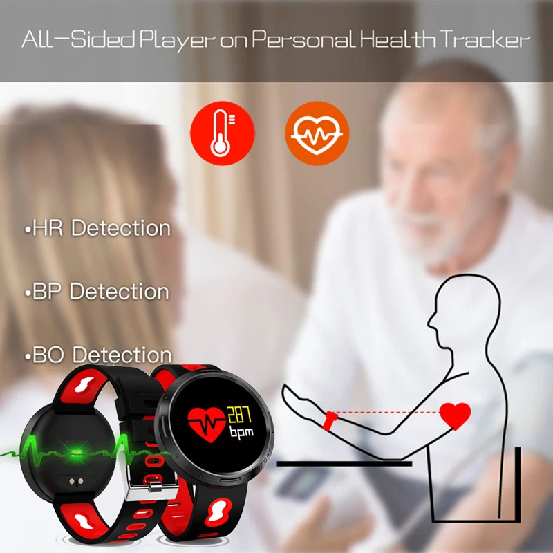 LIGE мужские часы цветной OLED водонепроницаемый tuch экран Smartwatch пульсометр кровяное