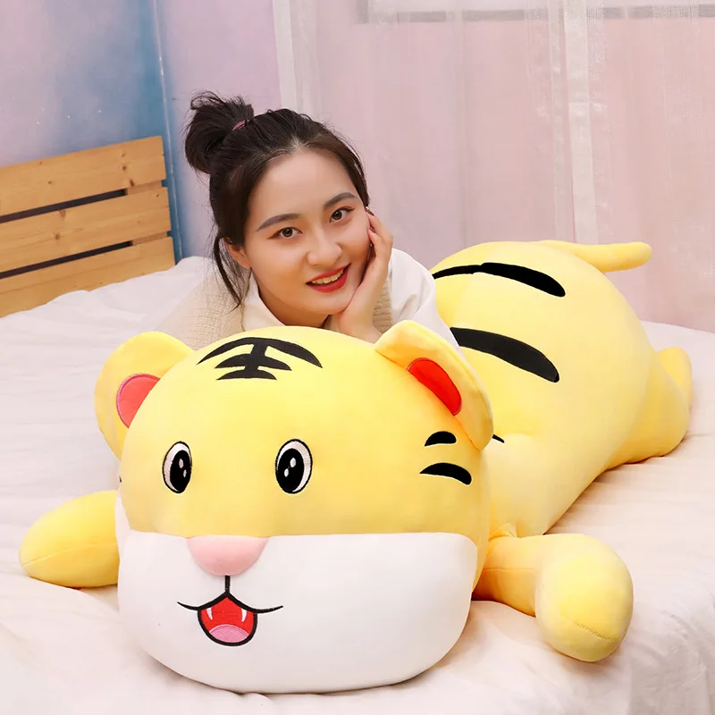 

50/60CM Cute Cartoon Striped Tiger Animals Soft Plush Stuffed Doll Toy Sleeping Pillow for Kids Children Girls Birthday Gift