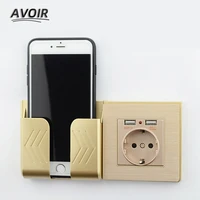 avoir gold brushed wall power socket grounded 16a eu standard electrical outlet with 2100ma dual usb charger port for mobile