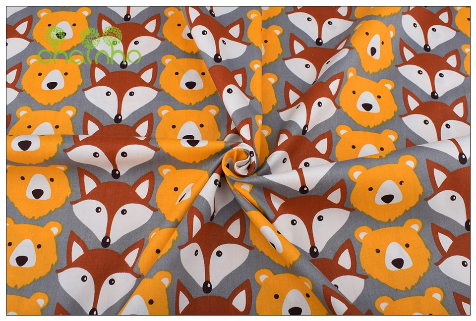 Chainho, Jungle animals Series, печатная саржевая хлопковая ткань, для поделок шитья, простыня для детей и малышей, подушка, материал, полметра