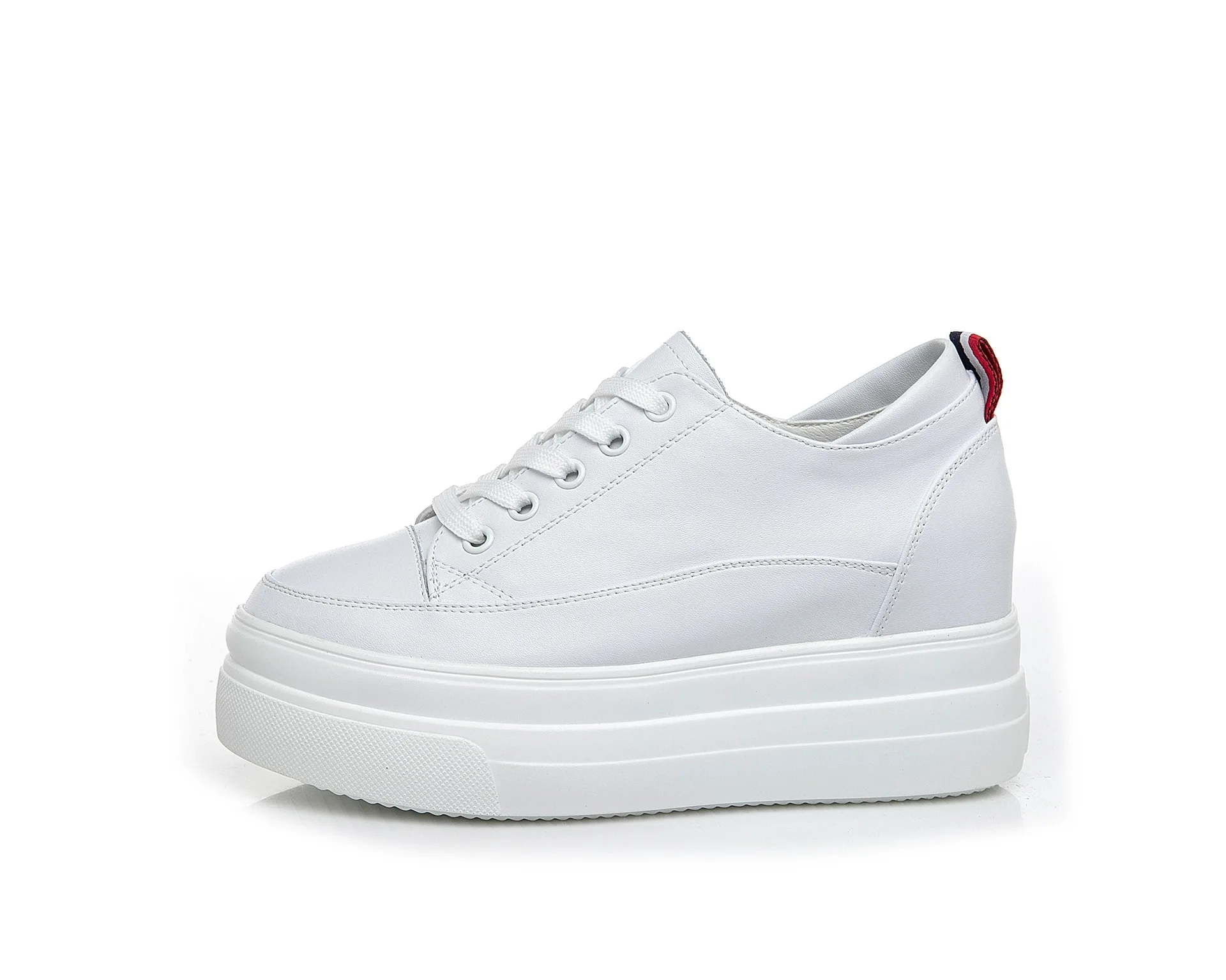 

Thick White Shoes Leather Hidden Wedge Shoes Spring New Korean Version of the Wild song gao di Casual Shoes