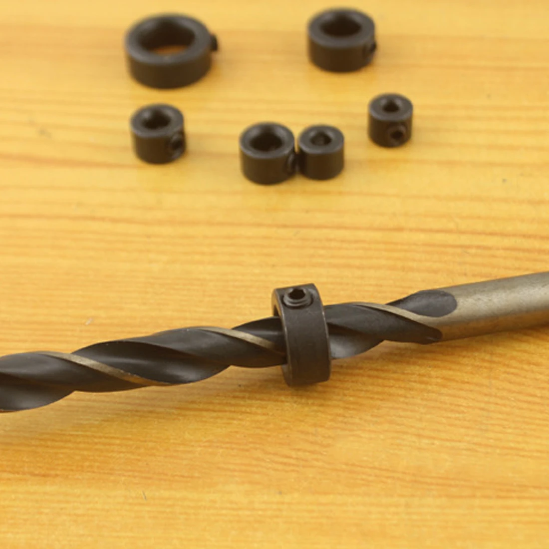 

Drill Bit Tools 7pcs 3-12mm Depth Stop Collar Ring Positioner Spacing Ring Locator Woodworking Tools With Hex Wrench Guide