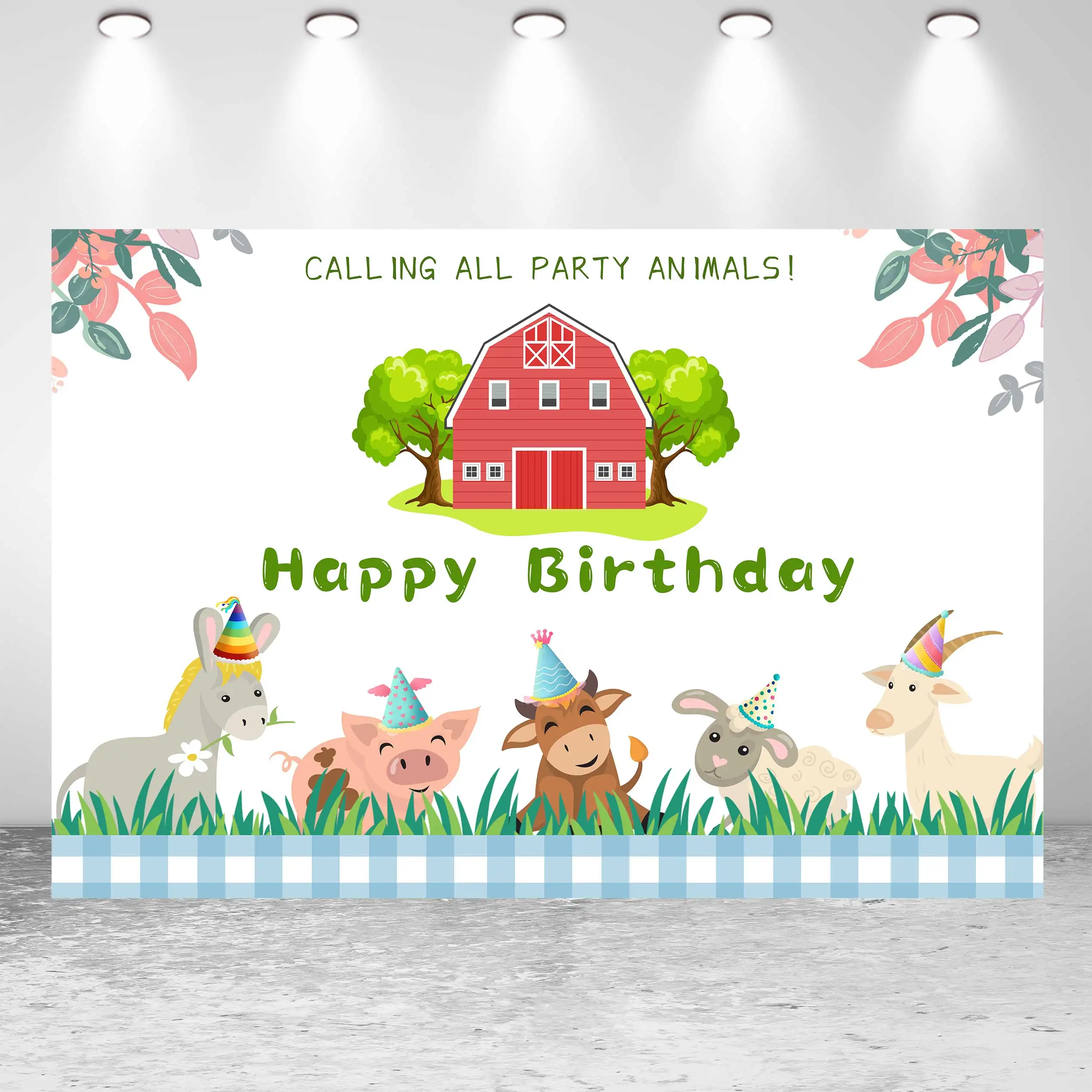 NeoBack фон для фотосъемки с изображением животных сарая акварель цветов свиней