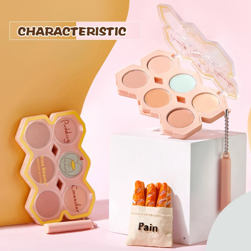 

1PC Beauty 6-Color Concealer Waterproof Long Lasting Whitening Primer Natural Eye Concealer & Base Brighten Skin Makeup TSLM1