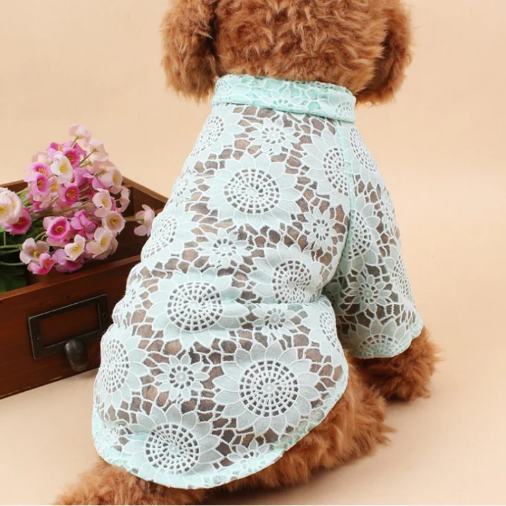 

Кружевная Одежда для собак, мультяшная Милая яркая жилетка, одежда для собак, футболка для маленьких и средних собак, пальто для кошек и соба...