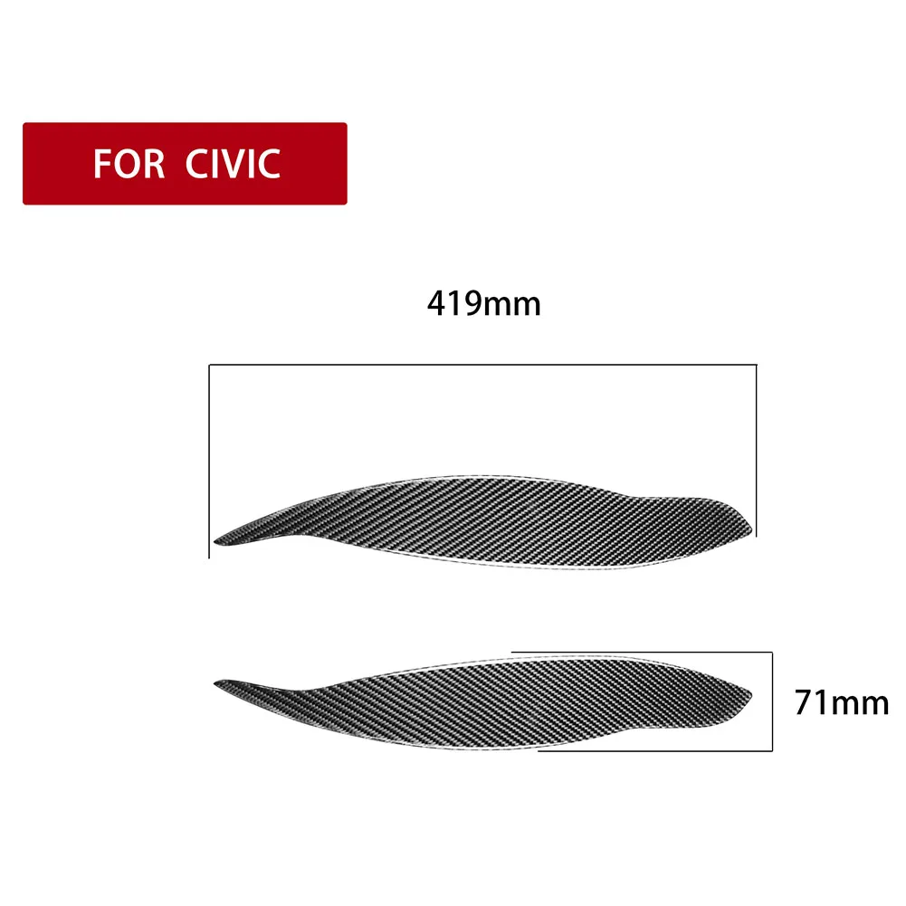 

Headlight Eyelid Eyebrow Trim Stickers Epoxy Carbon Fiber Car Styling Headlight Trim Decoration for Honda Civic 1999-2003