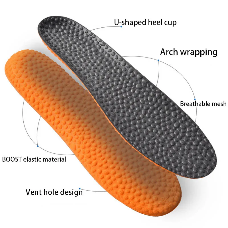Popcorn Memory Foam sports Insoles For Shoes Deodorant Breathable elastic Cushion Running Insoles For Man Women Orthotic Insoles