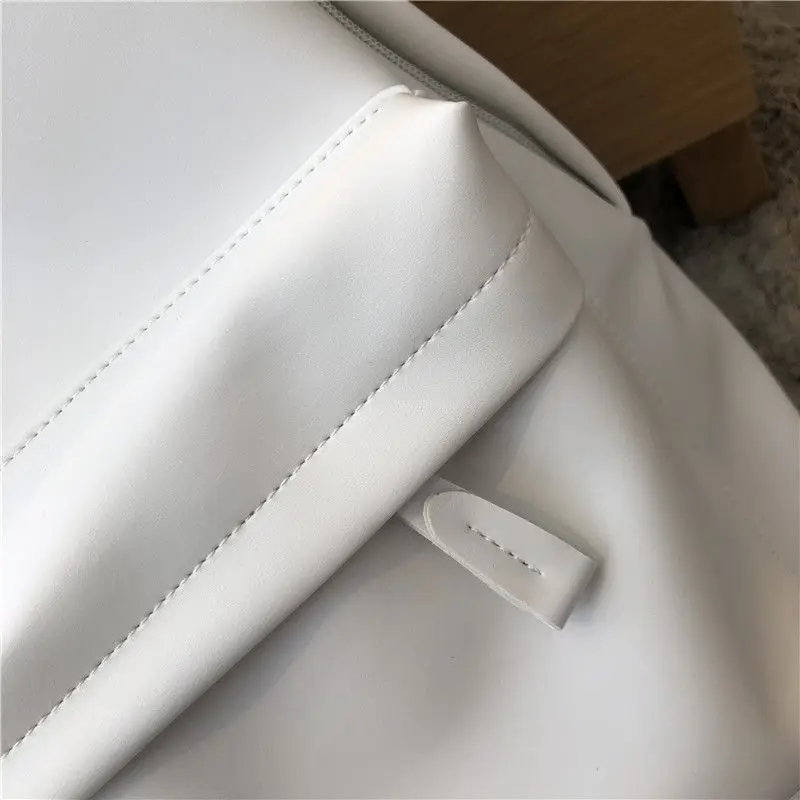 

School Bags Solid PU Leather Fashion Women Backpack Travel Bag Rucksack Student College Trendy Harajuku Female Bookbag Trendy