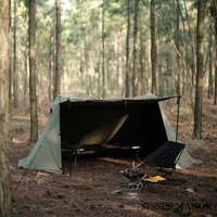 tc cotton luxury aluminum pole outdoor picnic wilderness camping shelter flame curtain fabric light army green kakhi tent