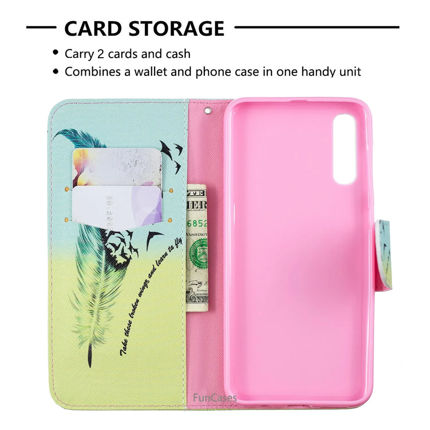 С бабочкой и цветами из искусственной кожи чехол для телефона samsung A50 чехлы сумки