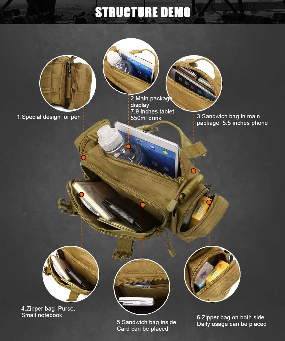 SINAIRSOFT, наружная посылка, сумки MOLLE, 3 функции, ультра-светильник, для солдат, рыбалки, походов, альпинизма, сверхмощная Сумка-переноска, поясная сумка