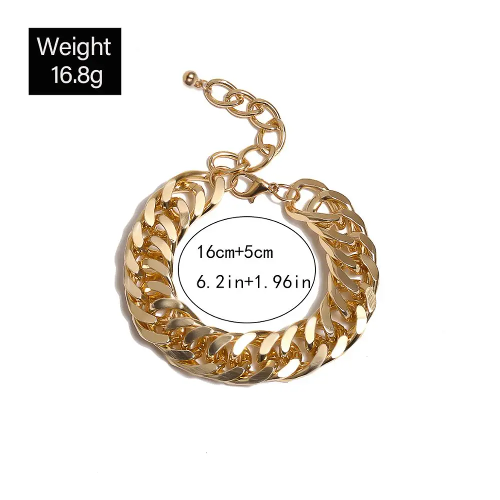 Женский браслет-цепочка PuRui в стиле хип-хоп толстая цепь из алюминия и металла