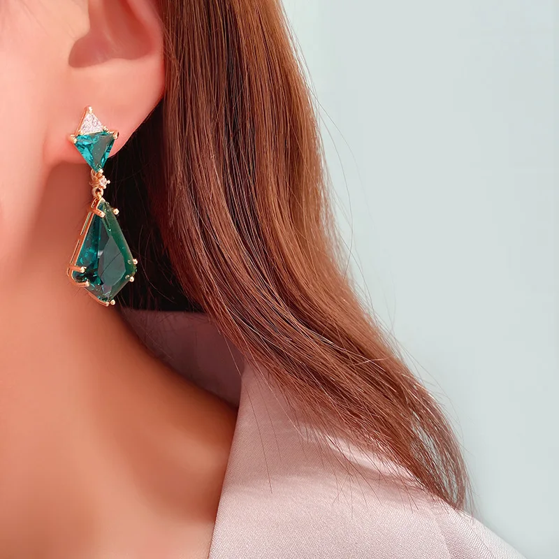 JoyceJelly модные серьги для женщин 925 стерлингового серебра Изумруд Серьги Подвески