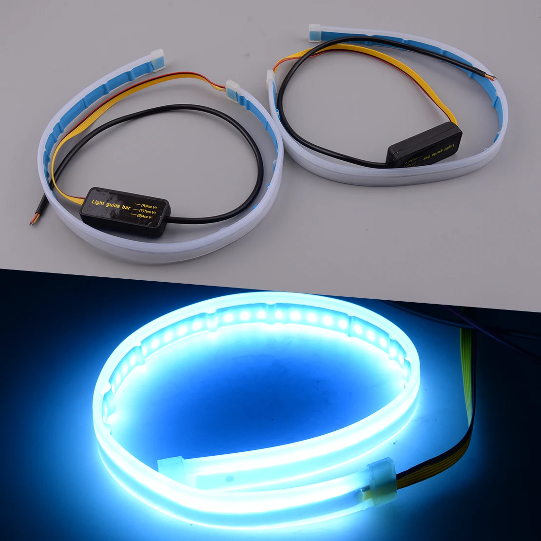 

Универсальный 2 шт./компл. Мягкая трубка Светодиодные ленты головной светильник DRL Дневной светильник Поворотная сигнальная лампа Тонкий по...