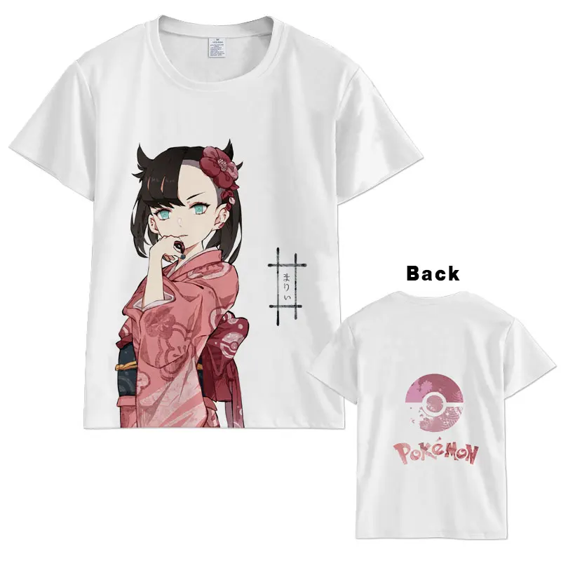 Hot Japanese Anime Pokemon Nessa Lu Lina T-shirt Men Women Short Sleeve Summer Cosplay Costumes Tops Unisex t shirt | Мужская одежда
