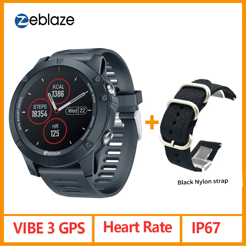 Оригинальные Zeblaze VIBE 3 GPS умные часы GLONASS Heart Rate IP67 водонепроницаемые спортивные с
