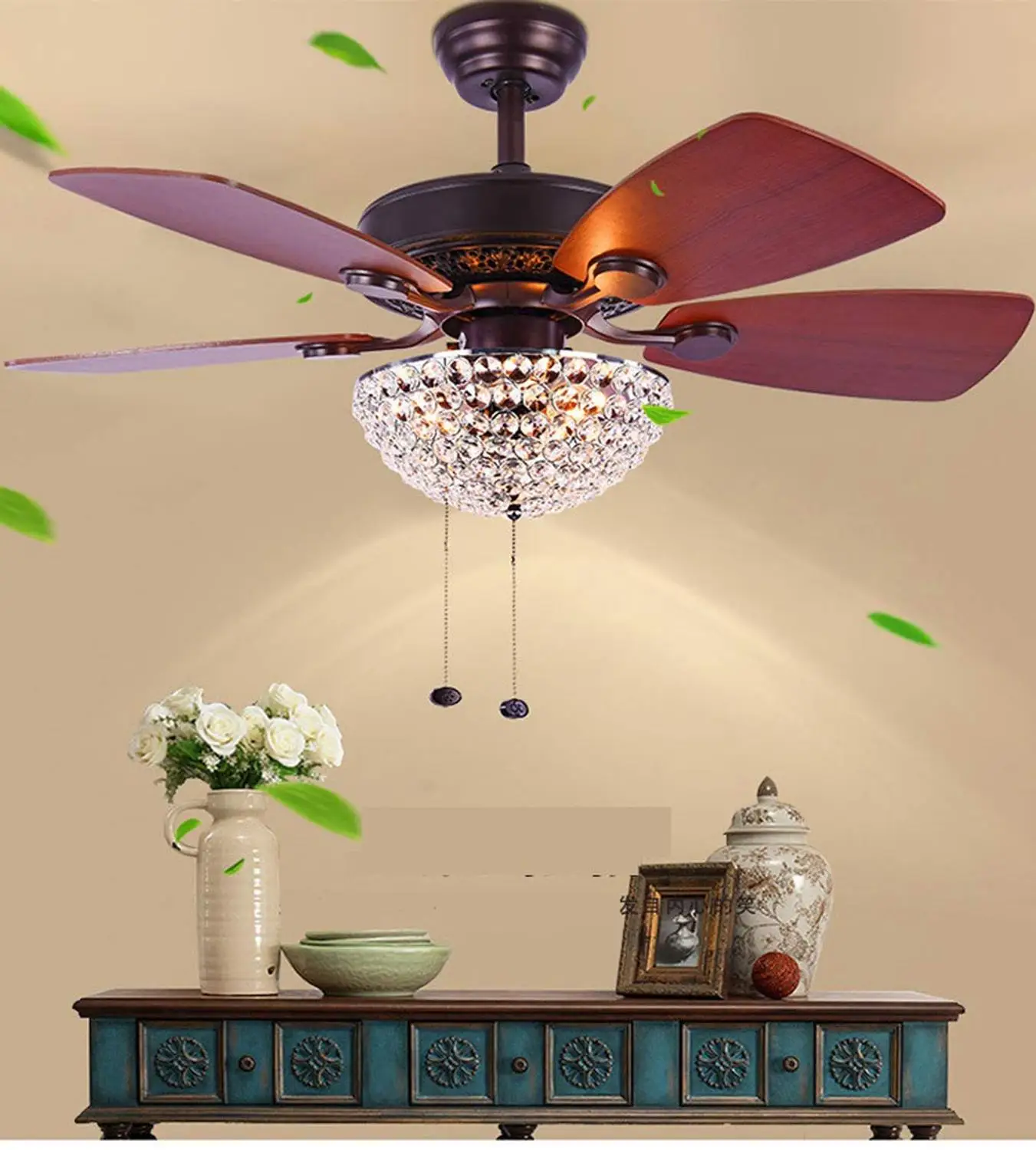 Хрустальный потолочный вентилятор с дистанционным управлением простой