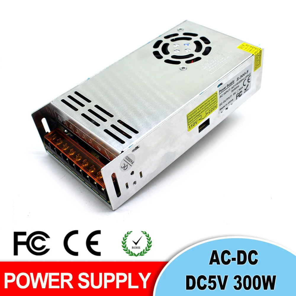 Универсальный источник питания DC 5v 60A 300W светодиодный светильник-Трансформатор