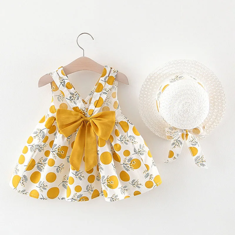 Милые платья-пачки для маленьких девочек с шляпой коллекция 2019 года Летние
