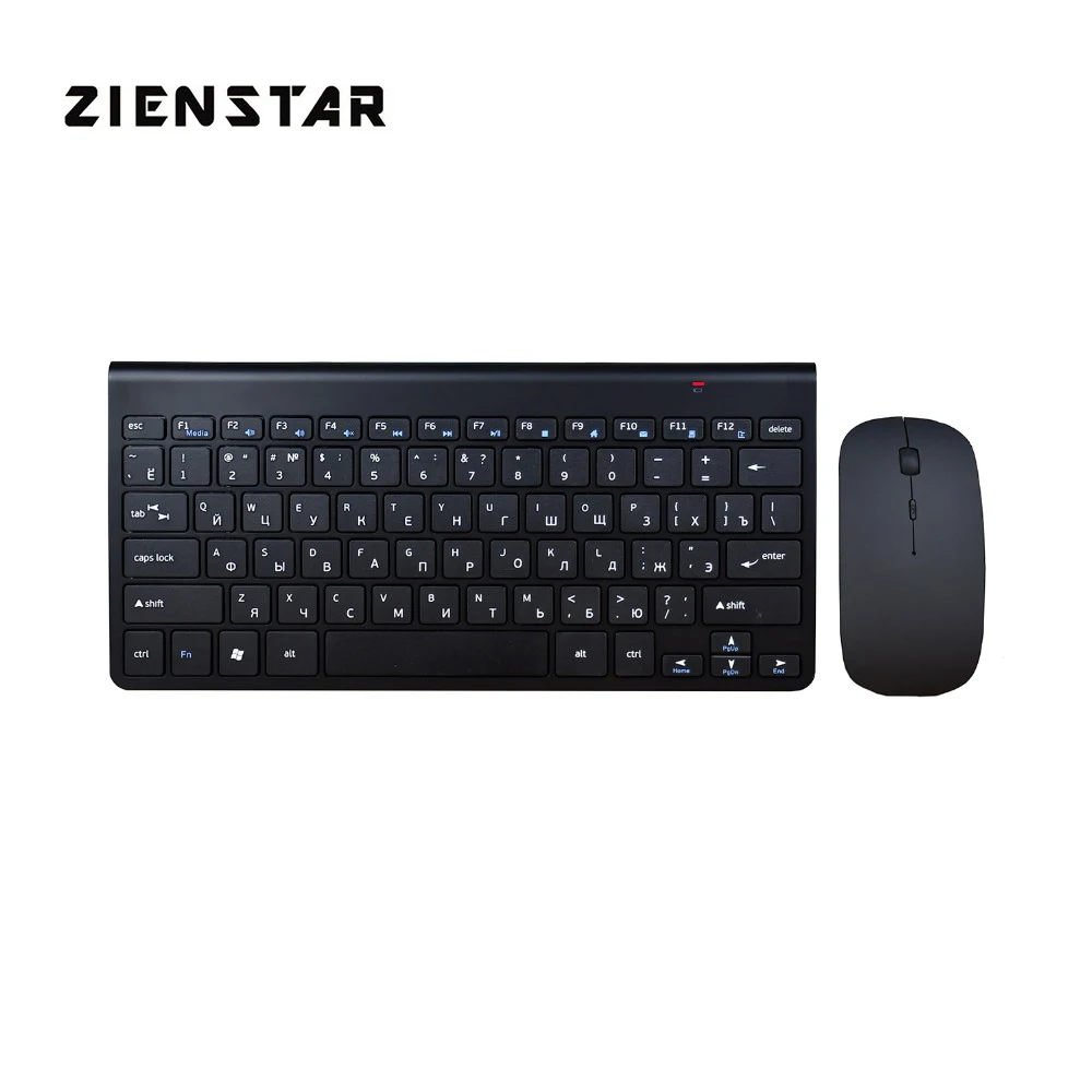 Zienstar русская Тонкий 2 4 г Беспроводной клавиатура и мышь комбо для ноутбука MACBOOK ТВ