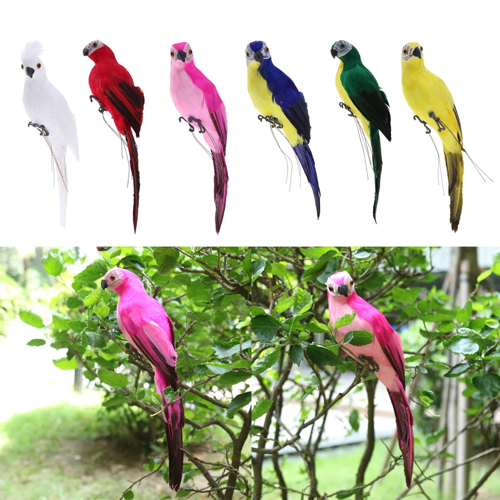 

Lifelike Bird Ornament Figurine 35cm Parrot Model Toys Statue Lawn Sculpture