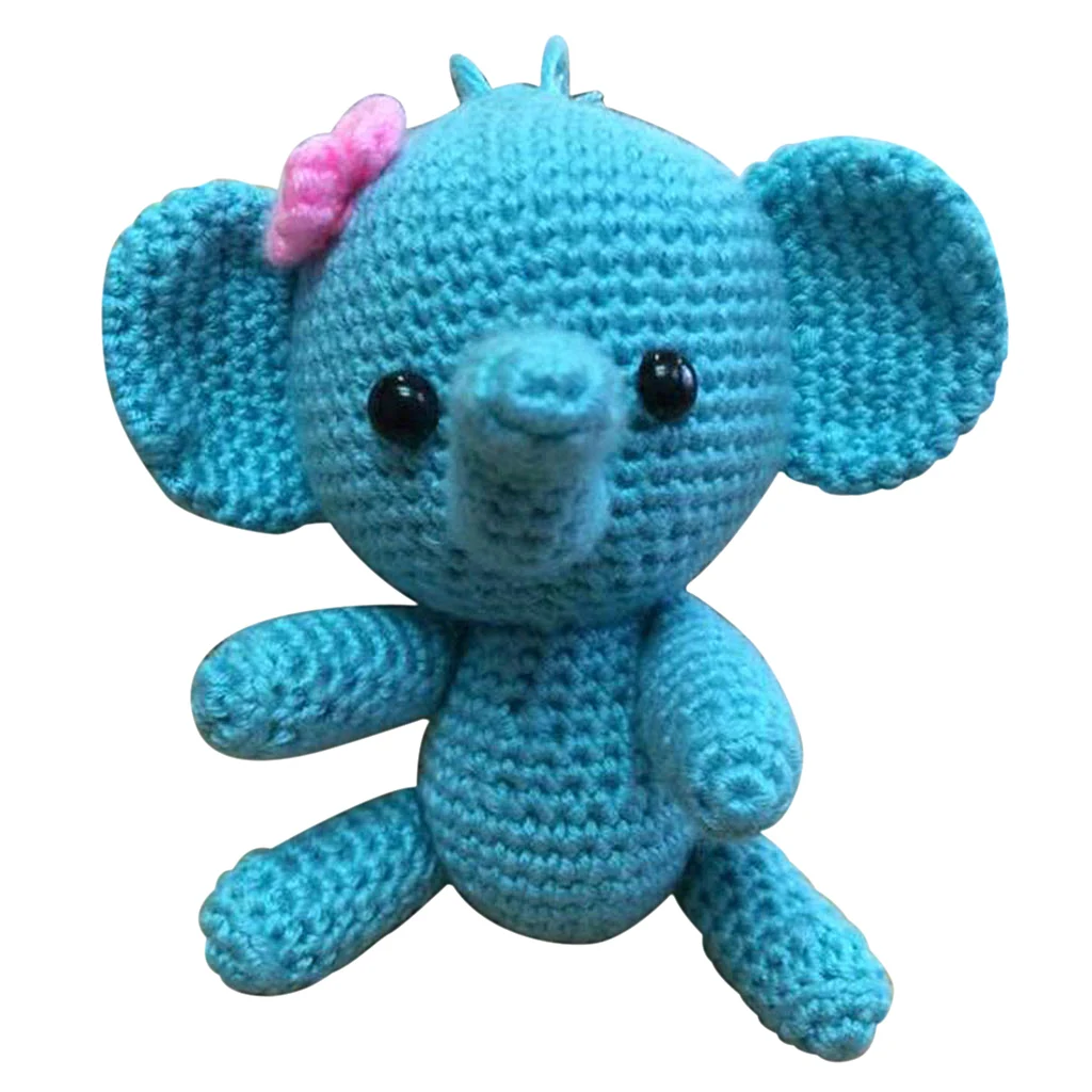 

1 Set Crochet Kits - Cute Blue Elephant - Handmade Toy for Children Gift