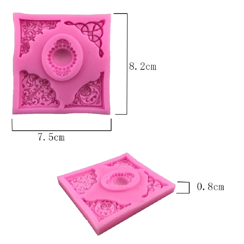 European Lace Silicone Mold for Fondant, DIY Embossed Cake Decorating Tray, Chocolate and Soap Baking Mold image 2