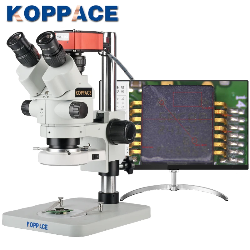 

KOPPACE 3.5X-180X 4K 8.3 Million Pixels Stereo Measurement Microscope Can Take Pictures and Videos Export Measurement Data Table