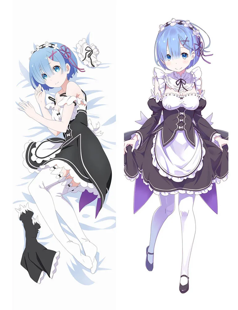 

Coscase Japanese Anime PillowCase Re Zero kara Hajimeru Isekai Seikatsu Rem Dakimakura Hugging Body Pillow Cover Case