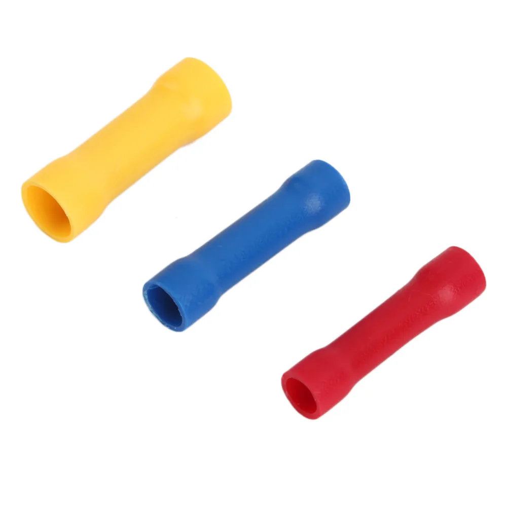 

EA14 100pcs Splice Insulated Straight Wire Butt Connector Electrical Crimp Terminals