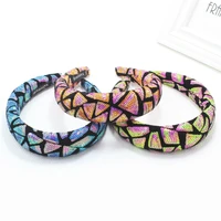 fashion ladies sequin padded headbands wide bling fish scales sponge hairbands bezel hair hoops hair accessories for women girls