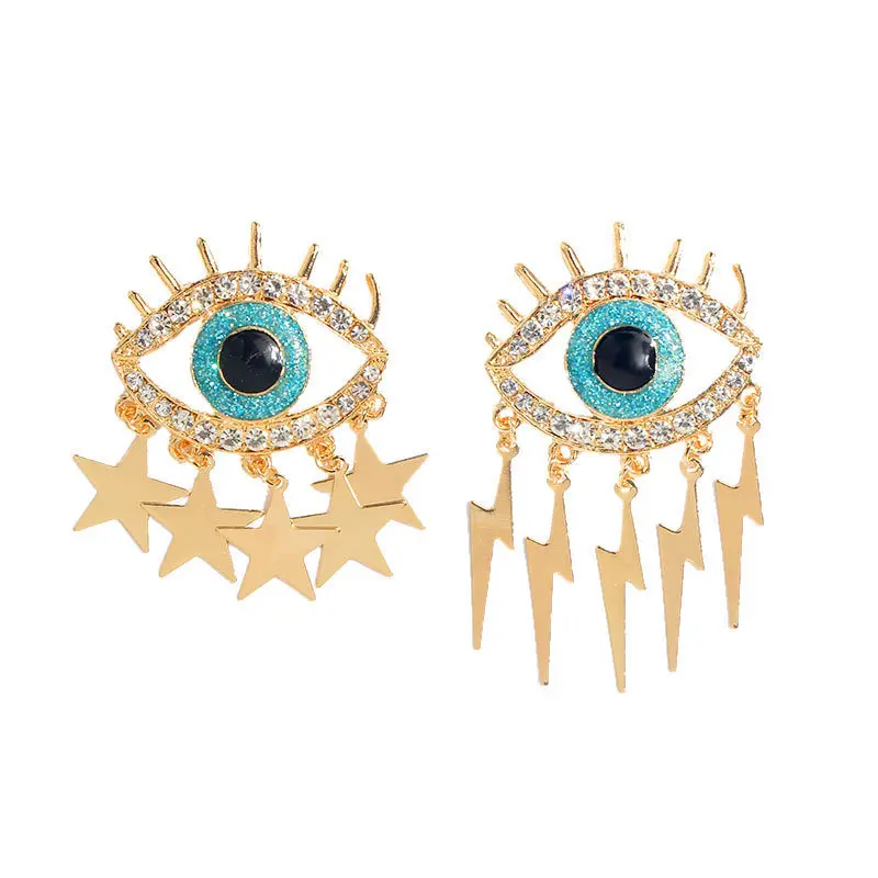 Разноцветные висячие серьги с голубыми камнями для женщин свадебные богемные со