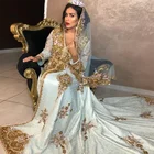 Вечернее платье в марокканском стиле, с длинными рукавами и аппликацией, роскошный кристалл из бисера