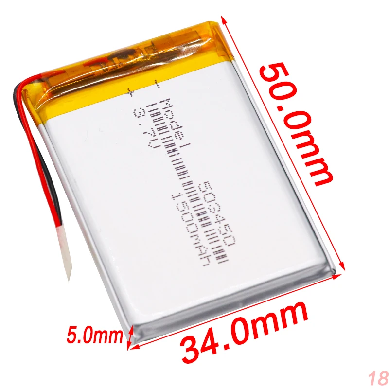 Литий-полимерный перезаряжаемый аккумулятор 1500 мАч литий-ионный Lipo 3 7 в 503450 053450